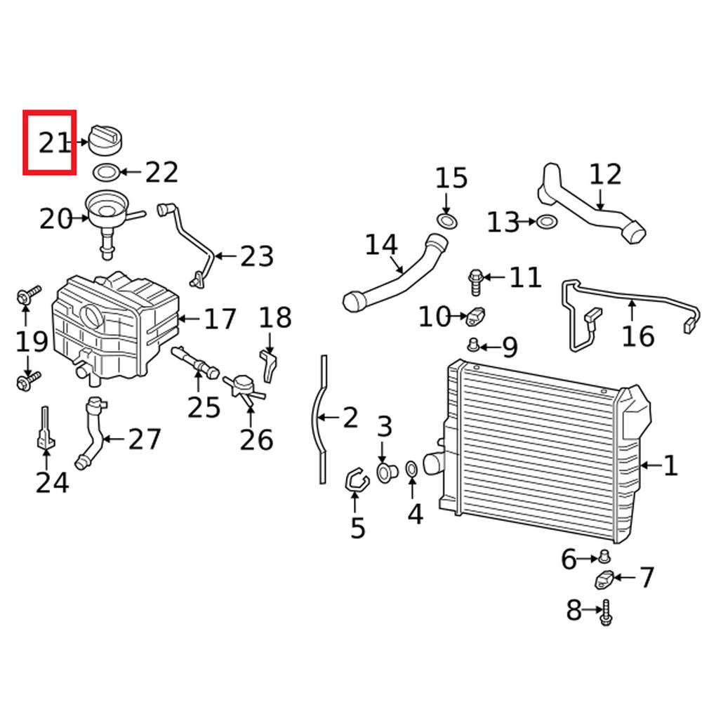 Expansion Tank Cap Genuine Porsche 982121155E